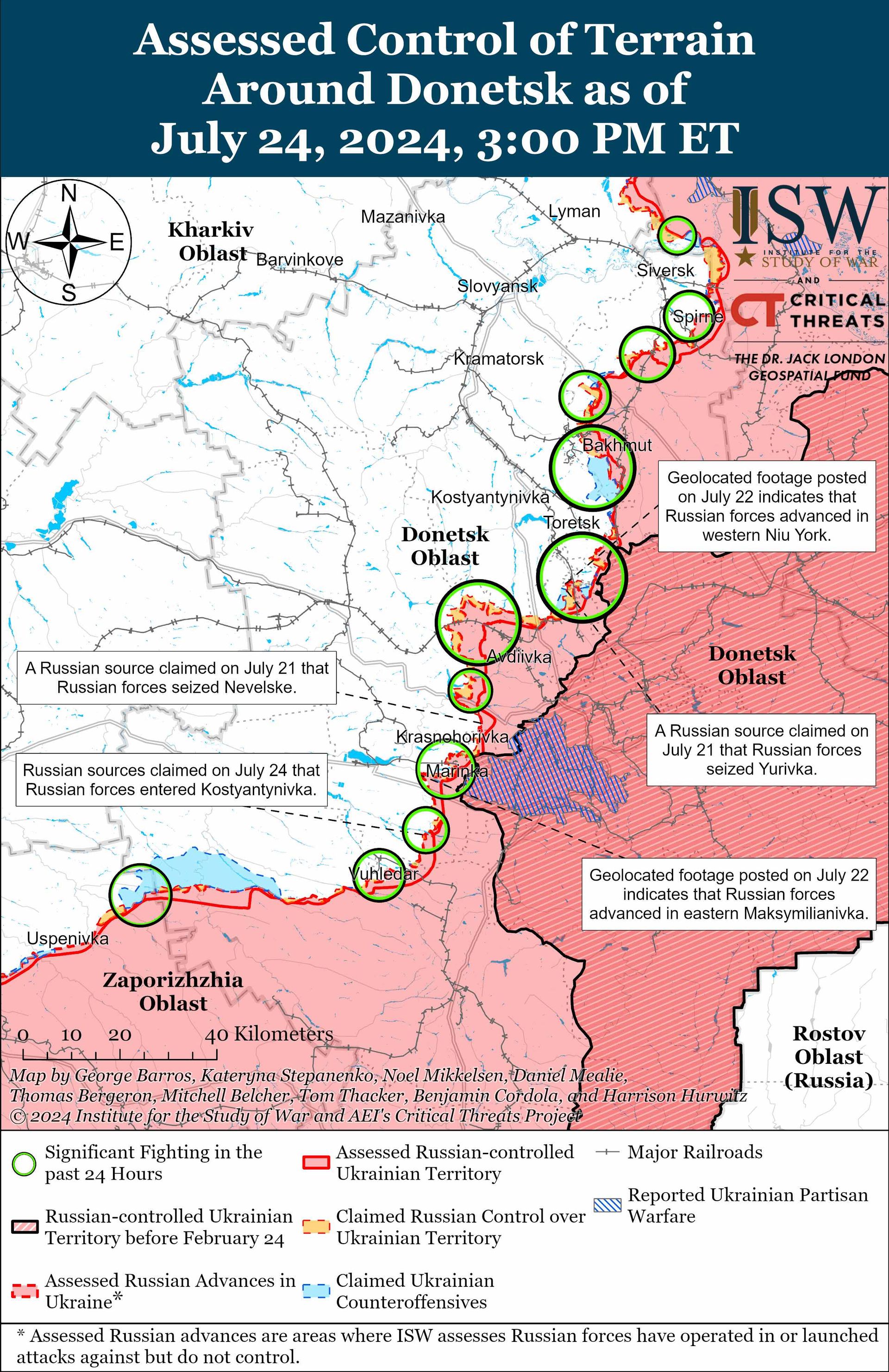 Російські війська здійснили транскордонний рейд та просуваються на Донбасі, - звіт ISW 3
