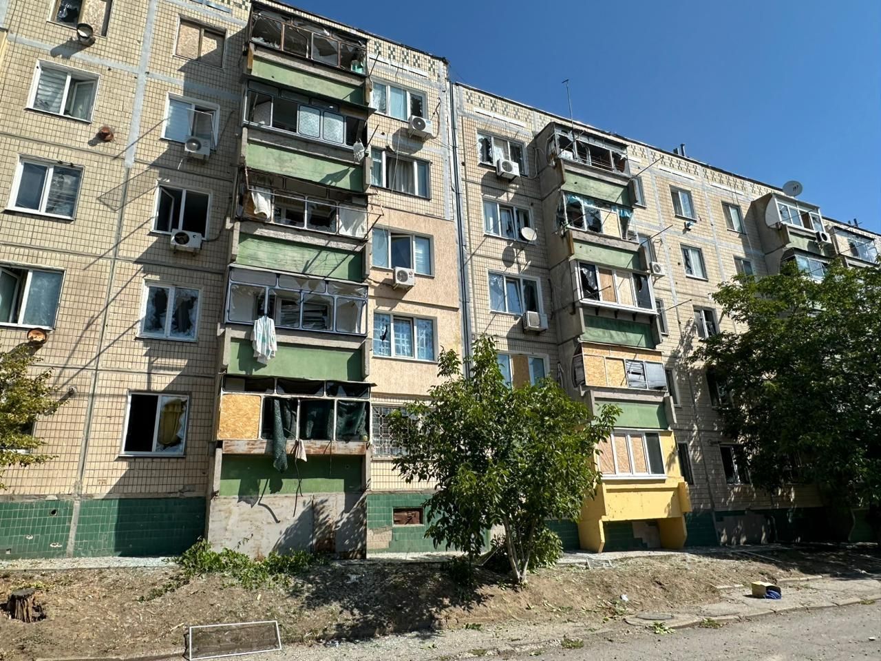 Последствия удара по Никополю 1 августа Последствия удара по Никополю 1 августа