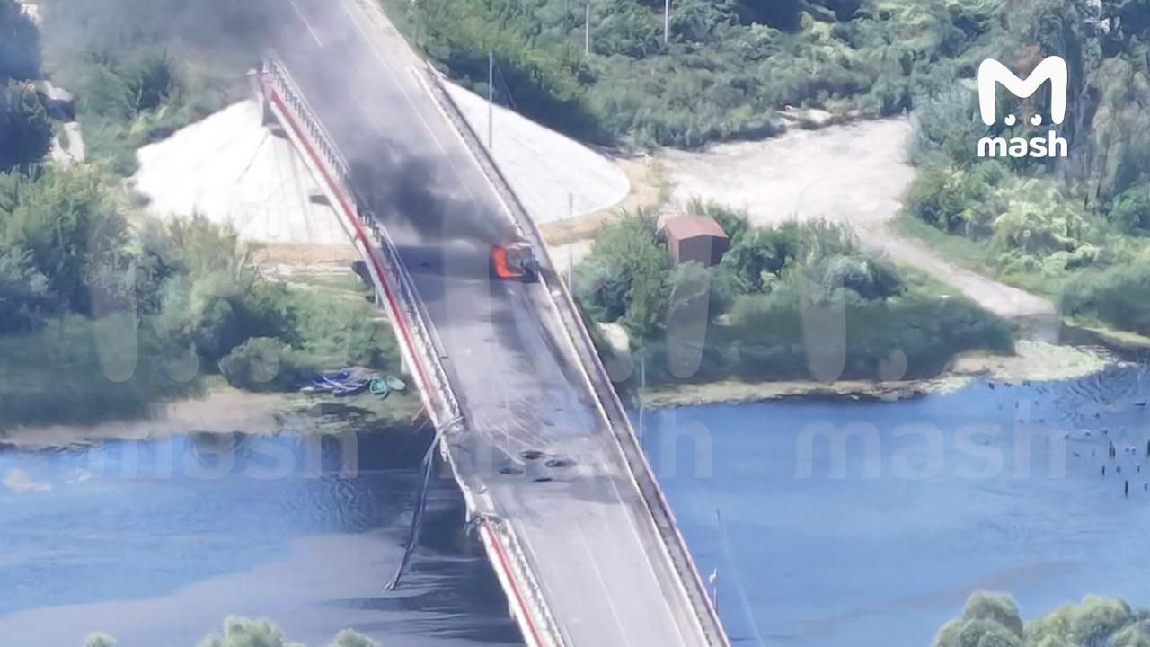 Міст через річку Сейм у Глушківському районі Курської області знищено Міст через річку Сейм у Глушківському районі Курської області знищено