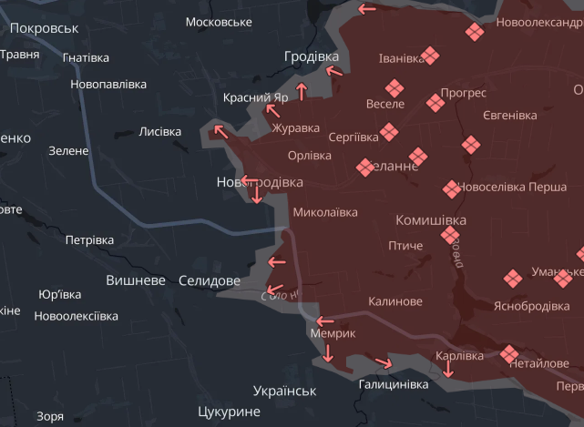 Россияне захватили Карловку в Донецкой области и продвинулись в сторону Покровска – DeepState 1