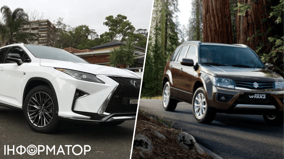 Lexus RX 200T 2017 та Suzuki Grand Vitara 2014 (ілюстративно). Колаж: Інформатор Lexus RX 200T 2017 та Suzuki Grand Vitara 2014 (ілюстративно). Колаж: Інформатор