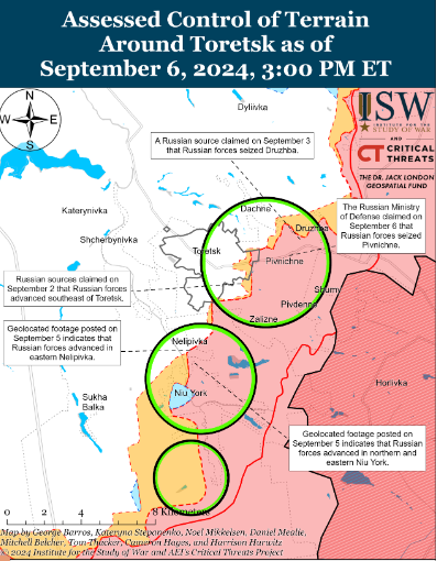 ВСУ выбили россиян под Покровском, а враг продвинулся возле Торецка – ISW 3