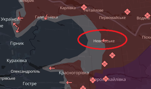 Росіяни окупували Невельське на Донеччині – DeepState 1
