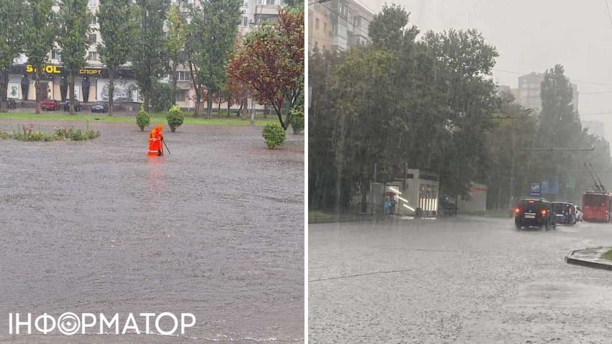 В Одессе бурлит ненастье: улицы превратились в реки, люди спасаются на крышах автомобилей 1