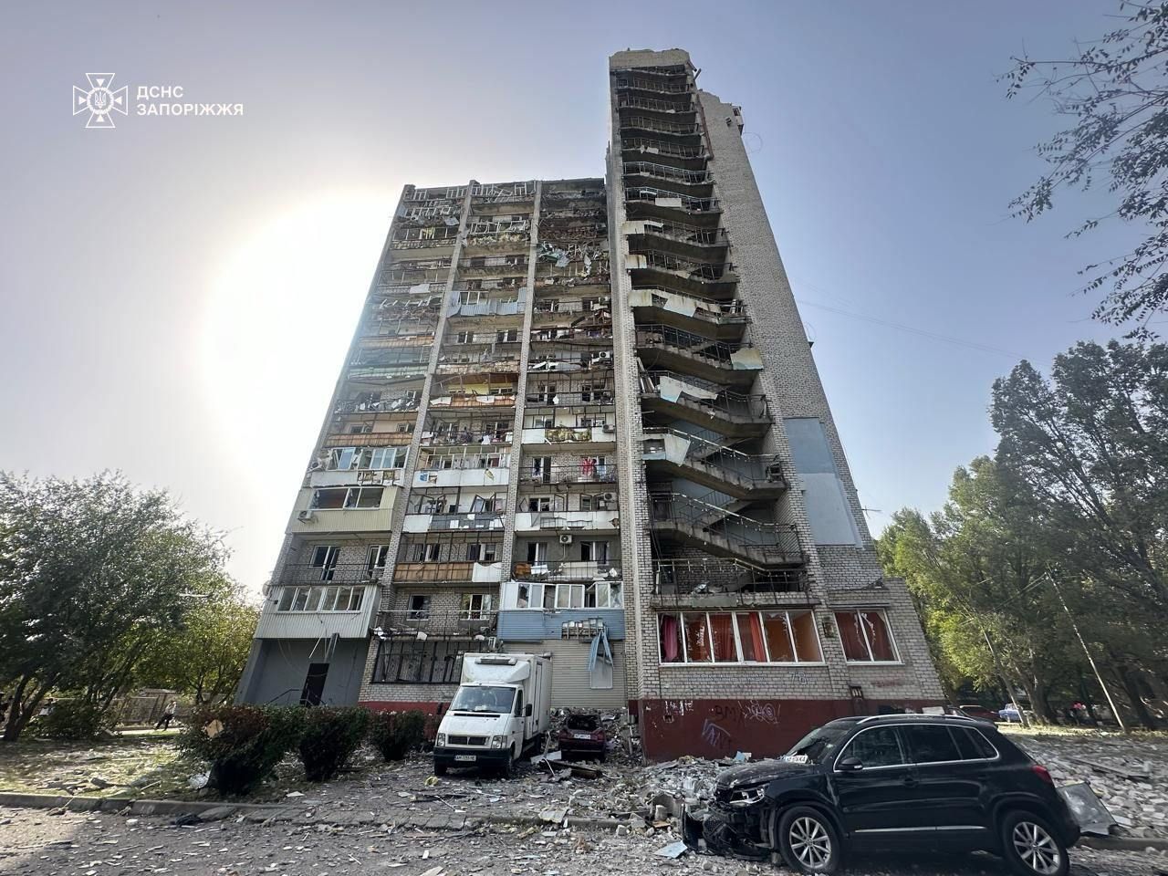 Наслідки російського обстрілу КАБами по Запоріжжю