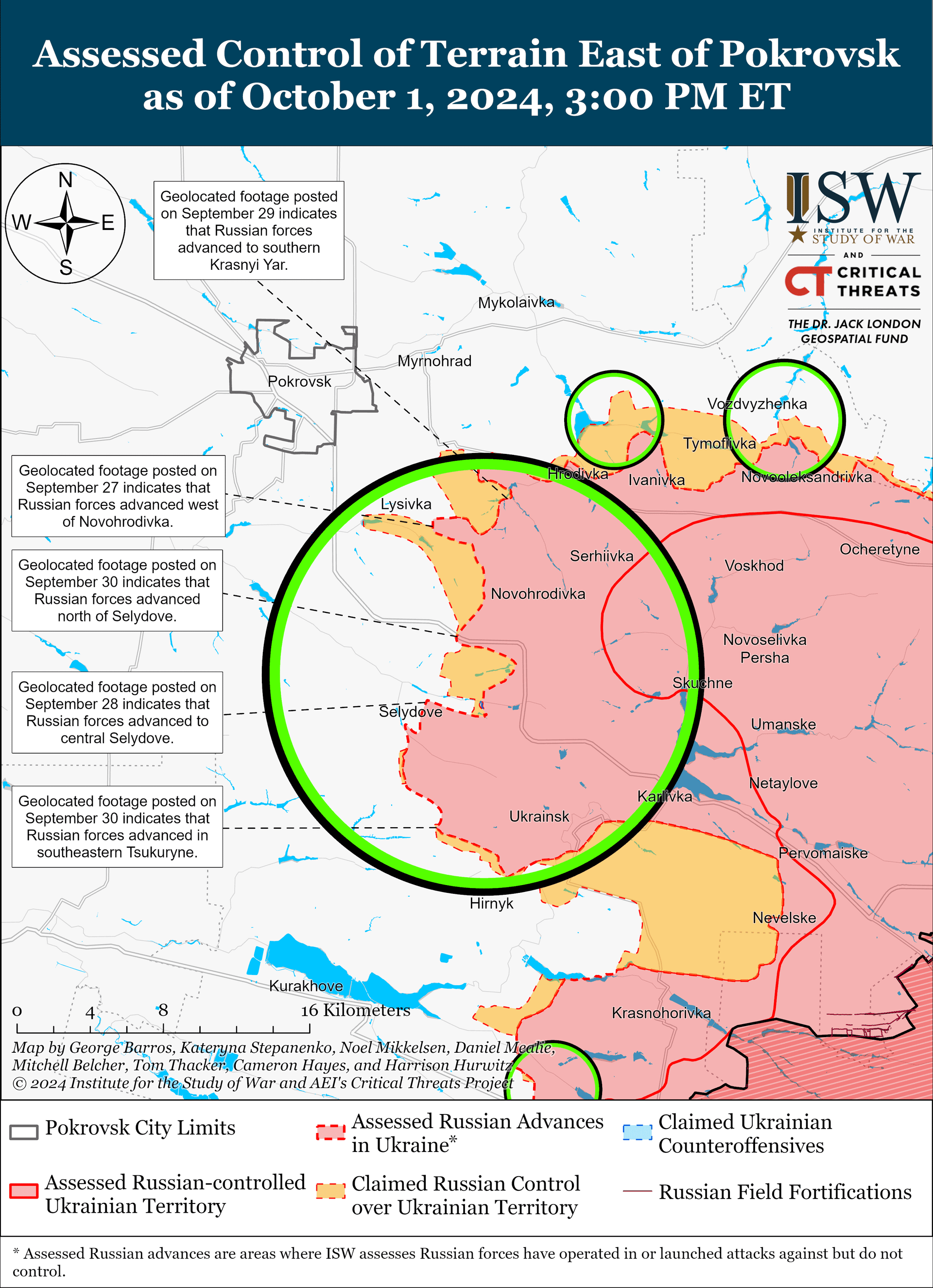 Росіяни просунулися під Покровськом та ще на трьох напрямках – ISW 6