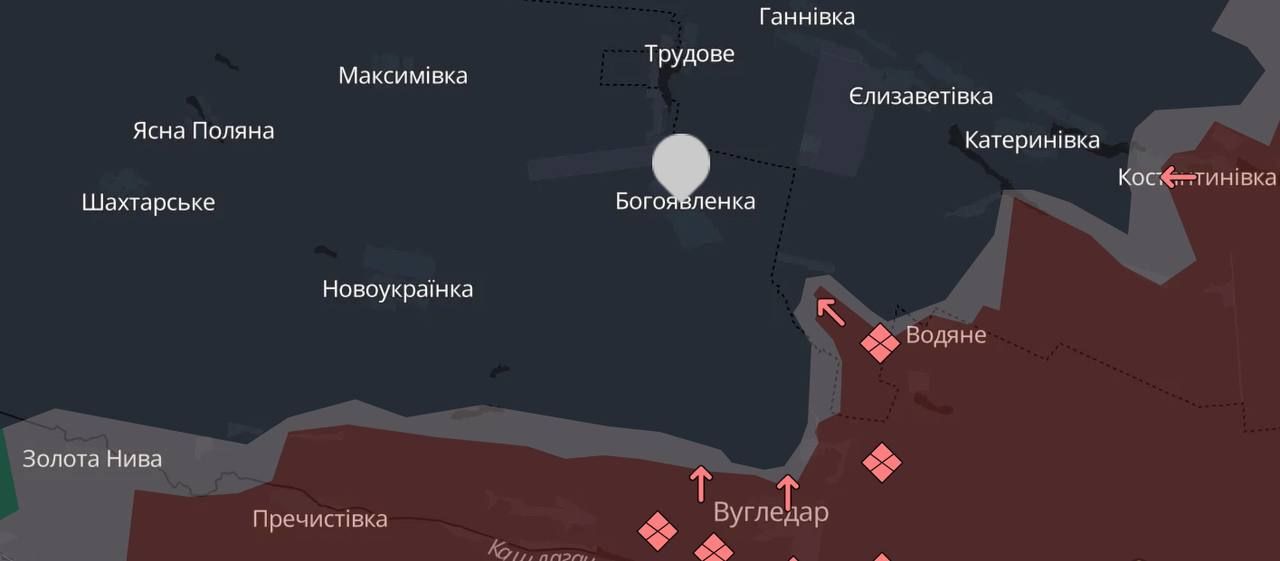 Окупований росіянами Вугледар. Мапа: DeepState Окупований росіянами Вугледар. Мапа: DeepState
