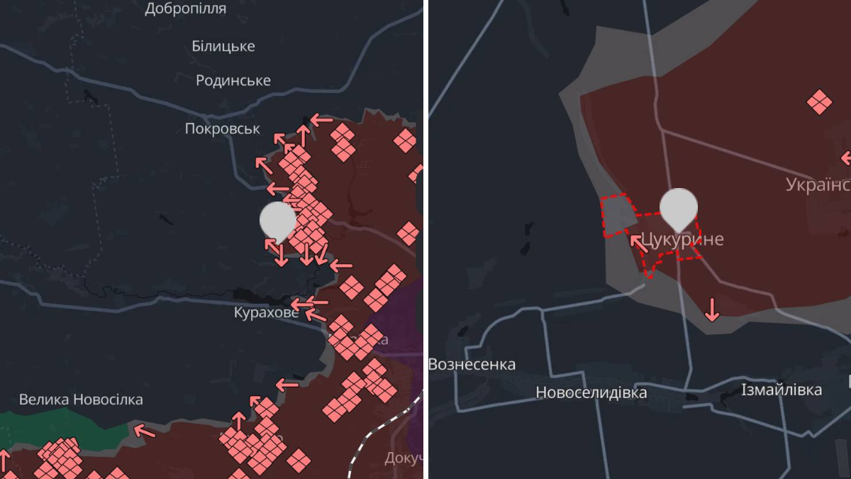 Цукурино и Кураховское направление - сейчас акцентированы в плане наступления РФ Цукурино и Кураховское направление - сейчас акцентированы в плане наступления РФ