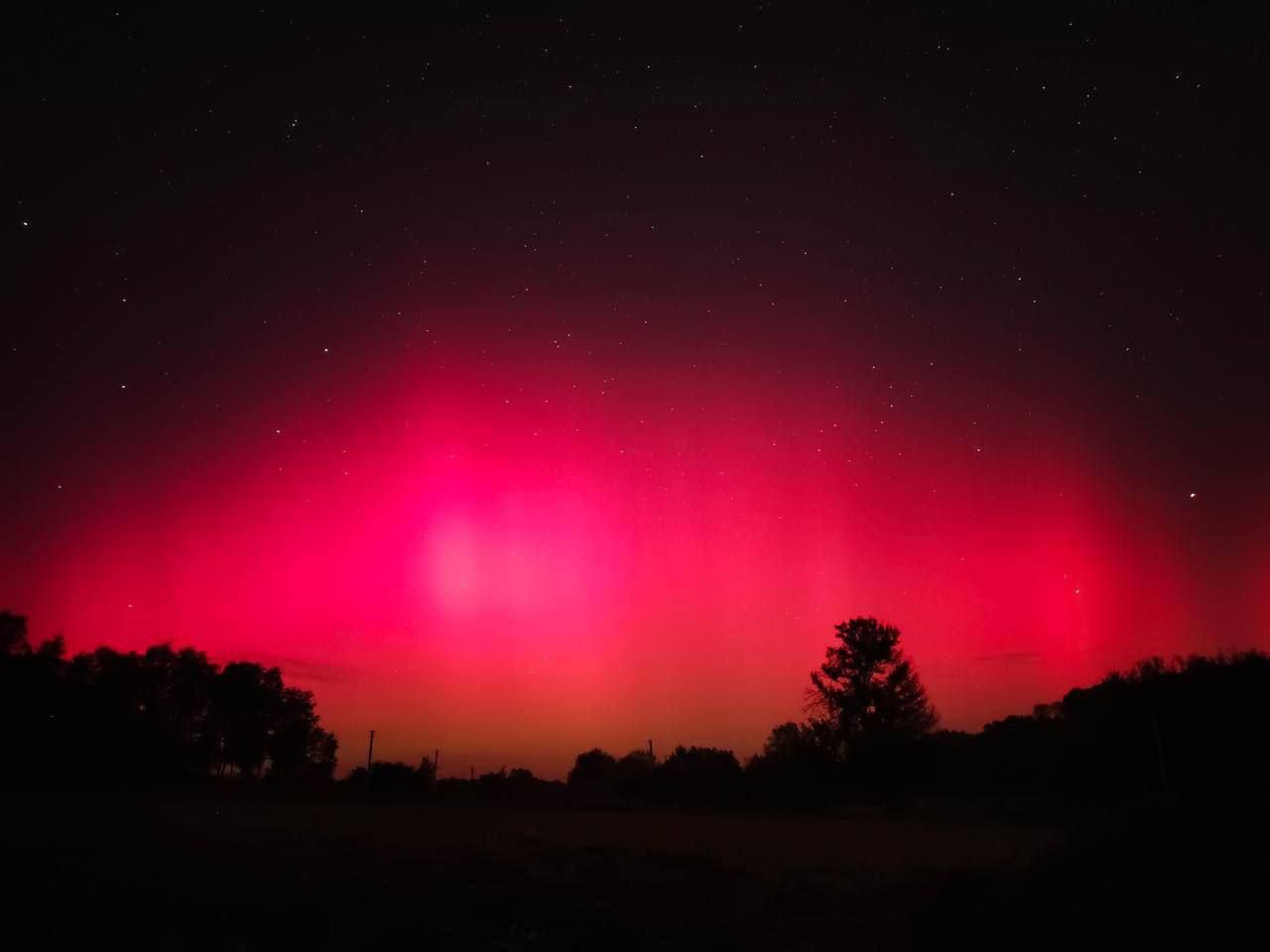 Северное сияние в Киевской области Северное сияние в Киевской области