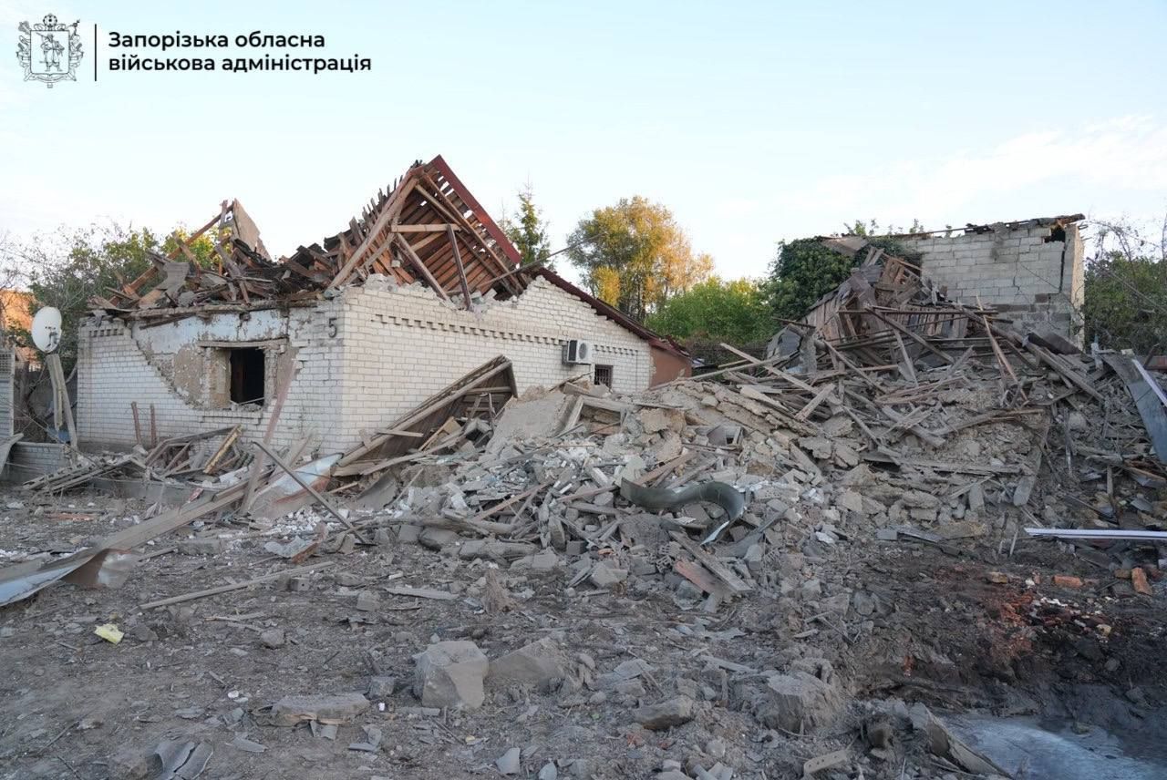 Здания запорожцев превратились в руины в результате атаки 12 октября 2024 года. Фото - Иван Федоров, Запорожская ОВА