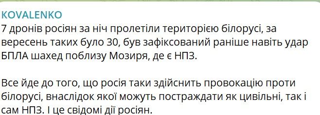 Семь шахедов залетели на территории Беларуси: Россия готовит провокацию 1