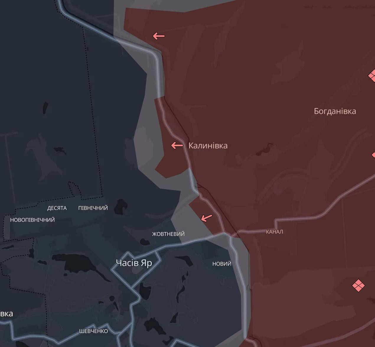 Просування окупантів біля Часів Яру