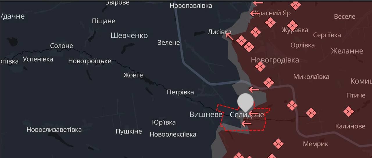 Ситуація в Селидовому. Мапа DeepState