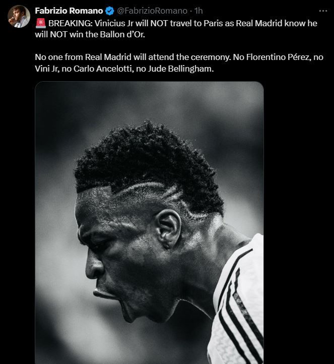 Реал бойкотує Золотий м'яч - 2024 через змову проти Вінісіуса 1