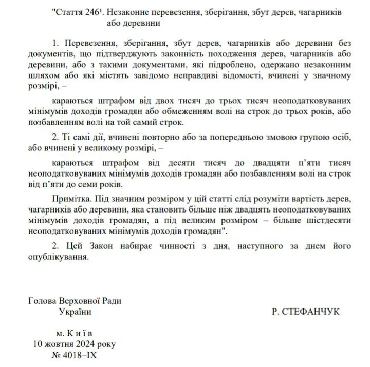 От 5 до 7 лет тюрьмы за дрова без документов - Верховная Рада приняла закон 1