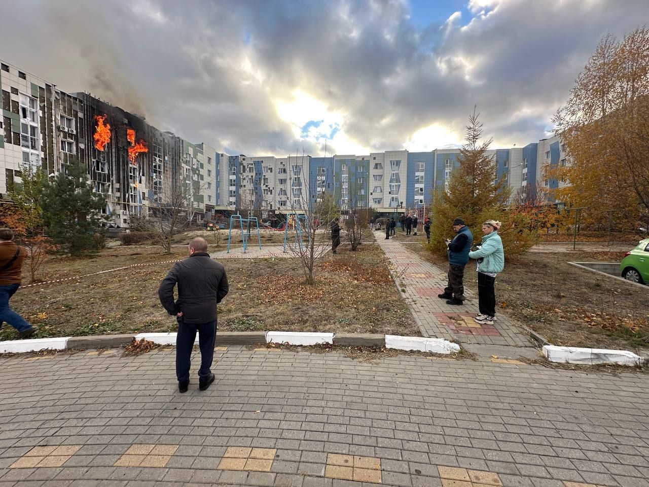 Последствие атаки дронов на Белгород Последствие атаки дронов на Белгород