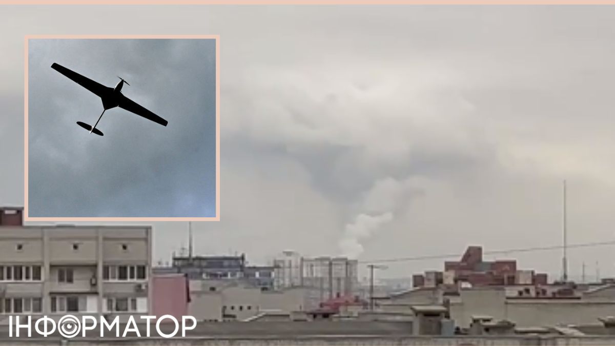 Саратов, дым от взрыва, беспилотник