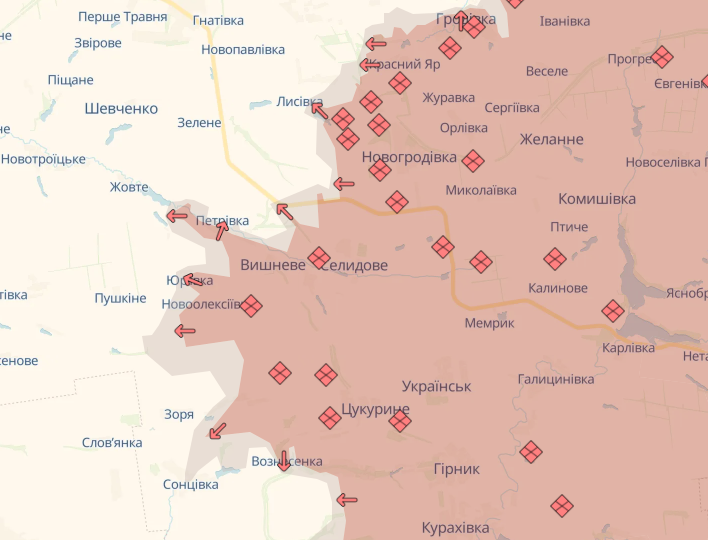 Росіяни просуваються біля Новоолексіївки на Донеччині