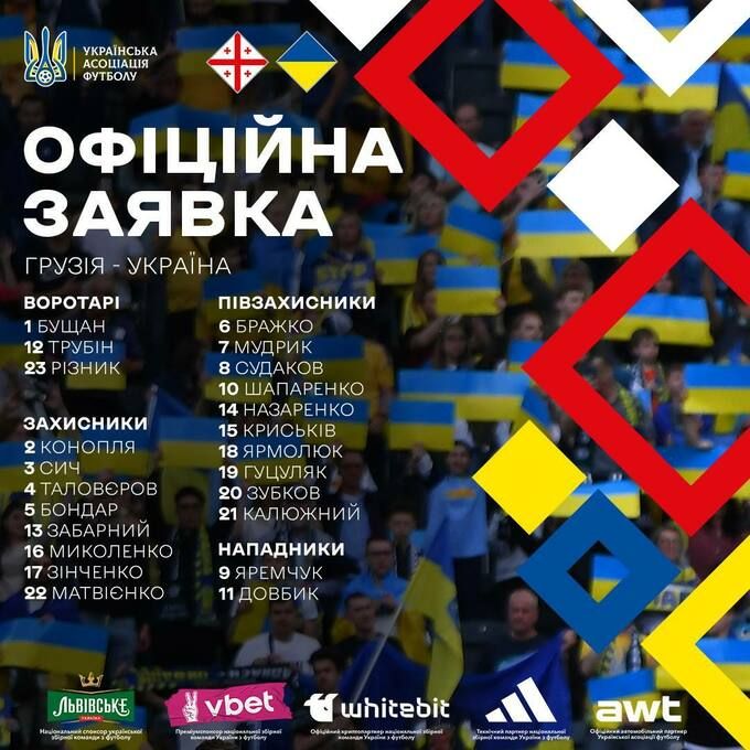 Ребров оголосив заявку на матч Ліги націй проти Грузії 1