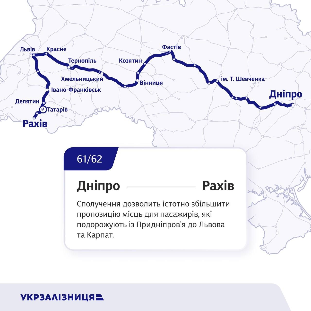 Поїзд № 61/62 Дніпро – Рахів Поїзд № 61/62 Дніпро – Рахів