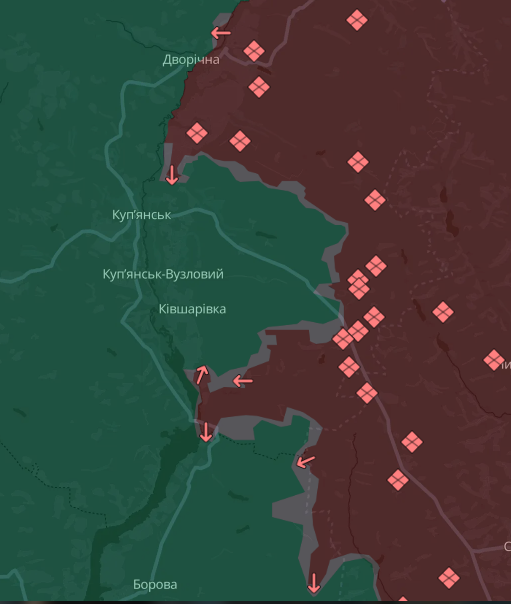 Погіршилась ситуація на Харківщині, де ворог почав наступати у напрямку Куп'янська