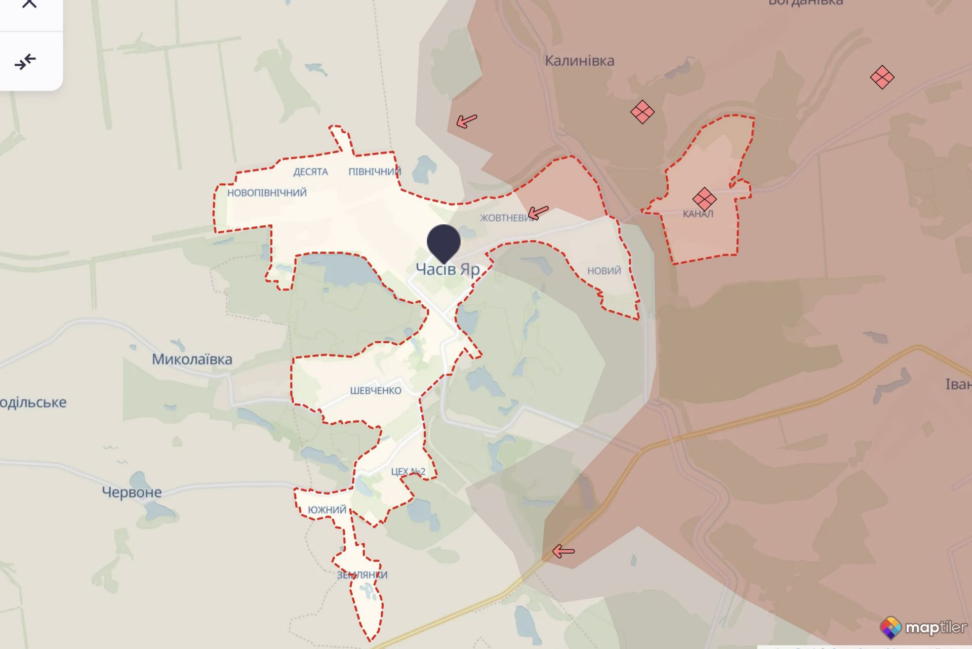 Просування окупантів в Часовому Яру Просування окупантів в Часовому Яру