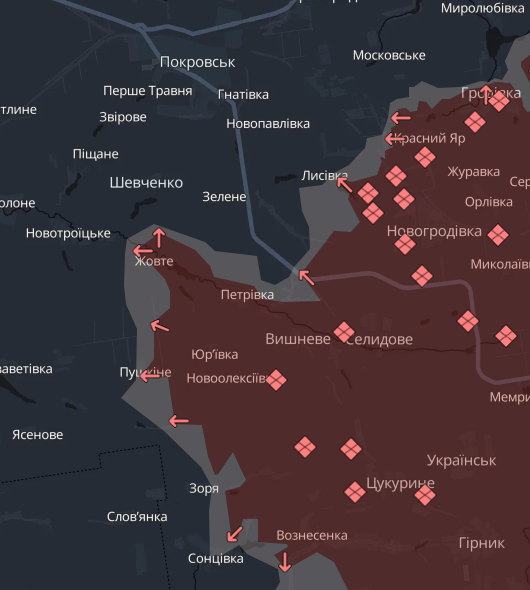 Зафіксоване просування й на Покровському напрямку