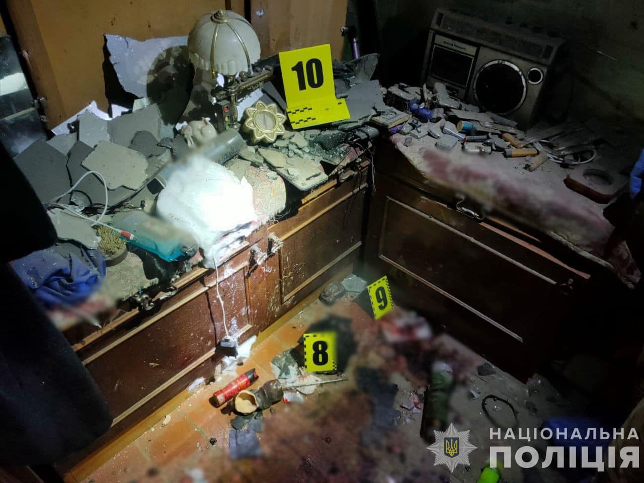 Взрыв гранаты унес жизни трех человек. Фото: Национальная полиция Взрыв гранаты унес жизни трех человек. Фото: Национальная полиция