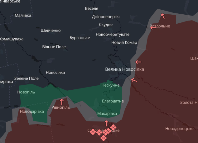 Просунулись окупанти і поблизу Великої Новосілки