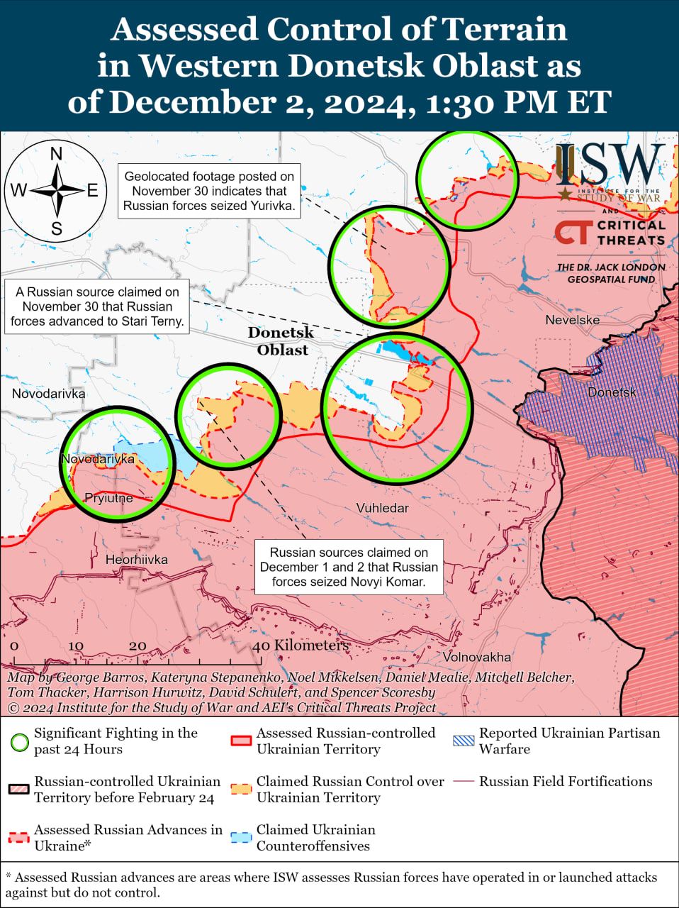 Карта боїв на Донеччині