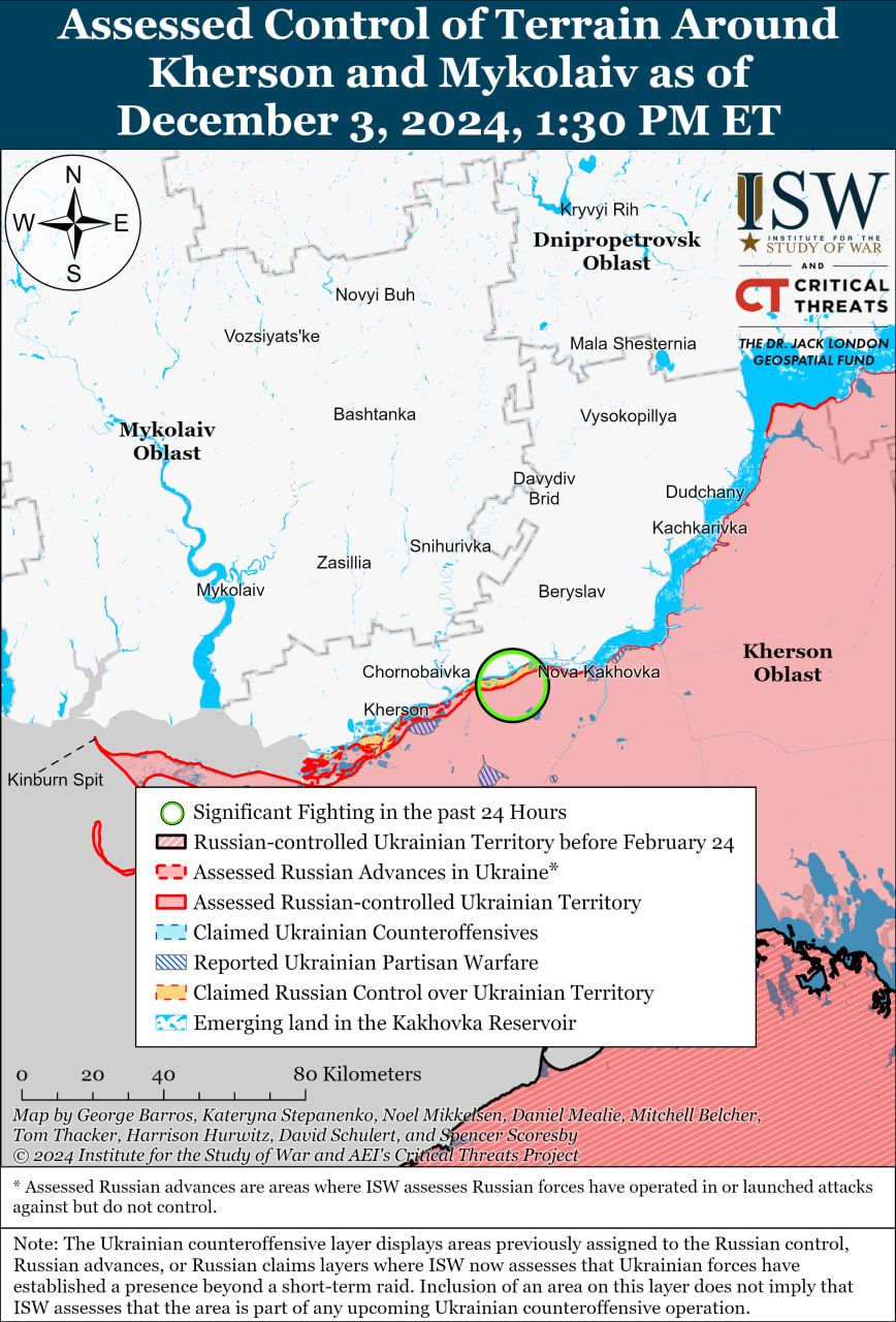 Карта боев на юге ISW 8