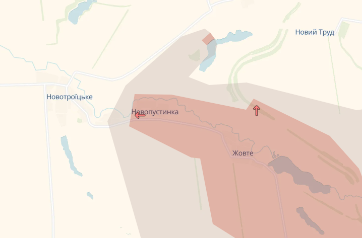 Россияне оккупировали Новопустинку и движутся в направлении Новотроицкого Россияне оккупировали Новопустинку и движутся в направлении Новотроицкого