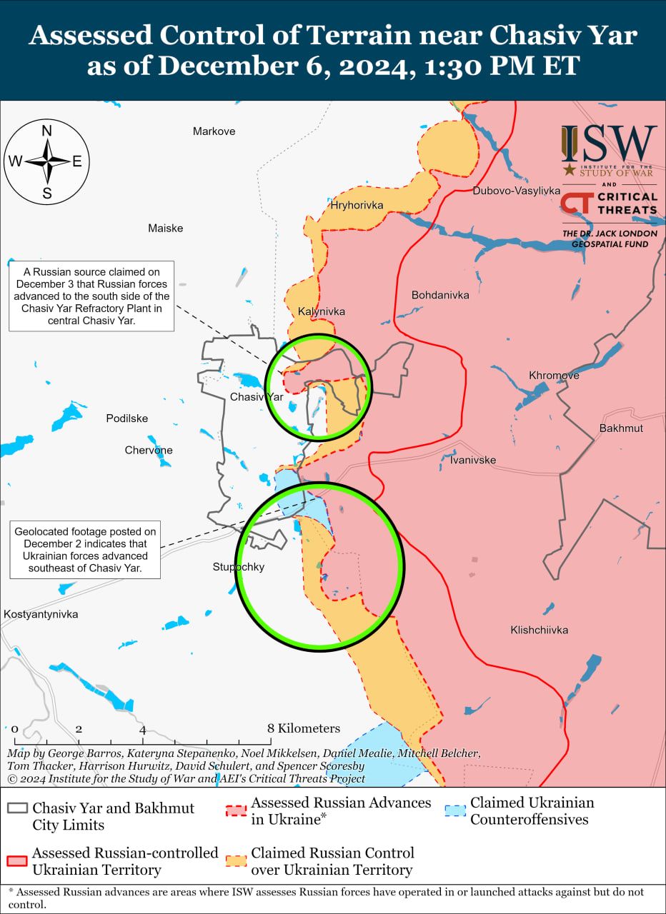 Направление Временного Яра. Карта: ISW Времен Яр, карта