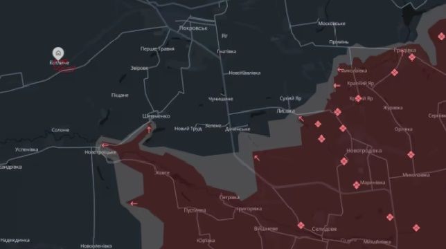 Ситуація під Покровськом. Мапа DeepState Ситуація під Покровськом. Мапа DeepState