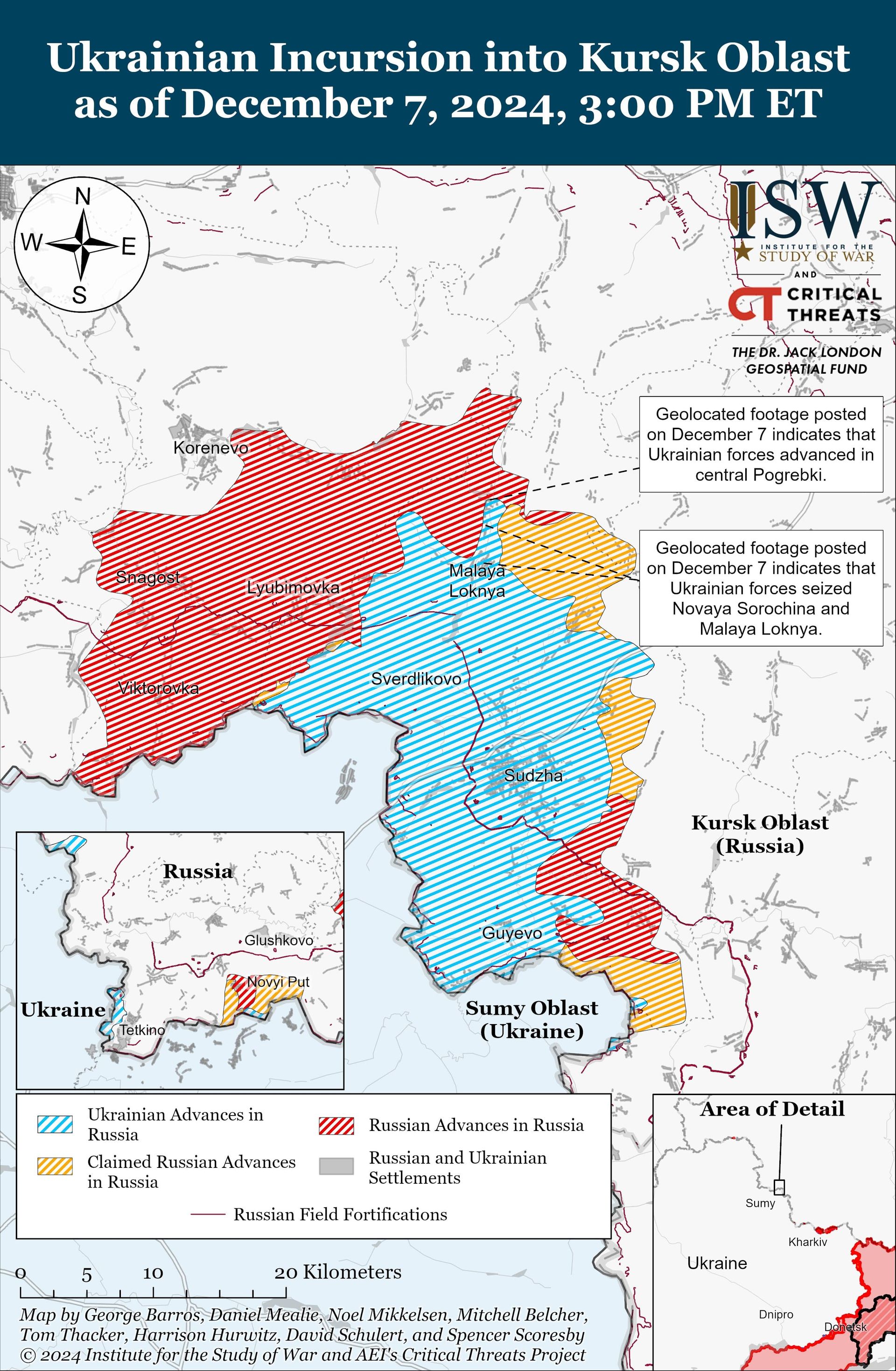 Росіяни наступають на Покровськ та просуваються у Кураховому, а ЗСУ прорвалися вперед на Курщині: карти ISW 3