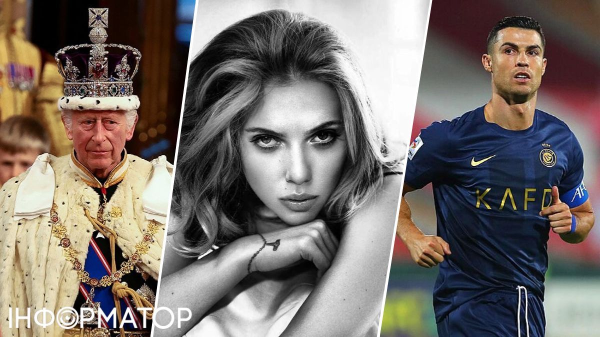 король Чарльз, принц Гаррі, Кріштіану Роналду, Льюїс Гамільтон, Двейн Джонсон, Скарлетт Йоганссон король Чарльз, принц Гаррі, Кріштіану Роналду, Льюїс Гамільтон, Двейн Джонсон, Скарлетт Йоганссон