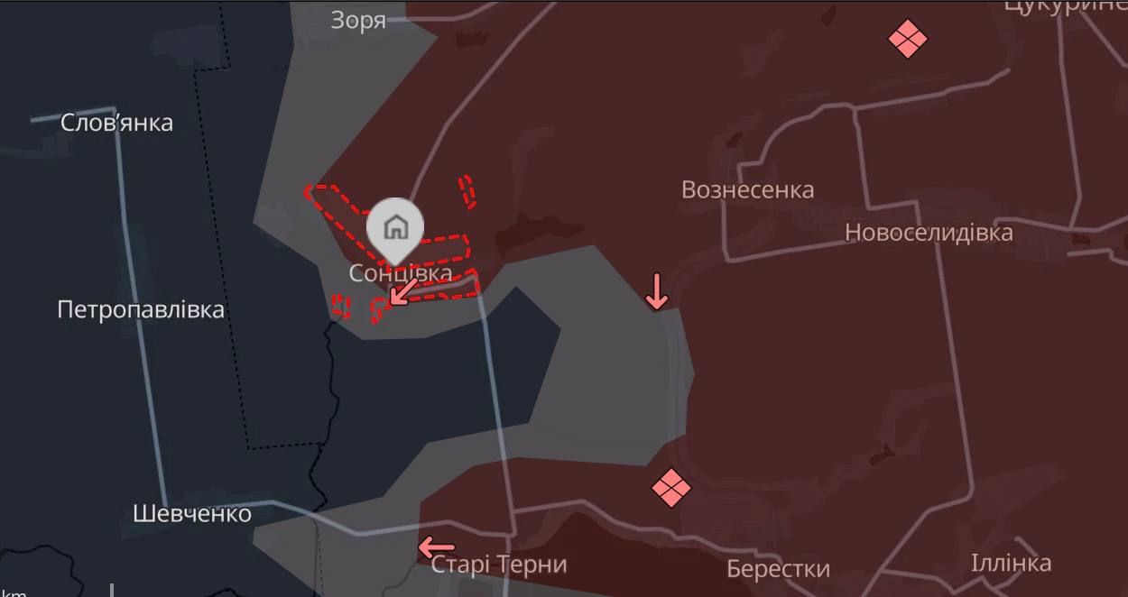 Угрожающая ситуация в Солнцовке и Старых Тернах на севере Курахово Угрожающая ситуация в Солнцовке и Старых Тернах на севере Курахово