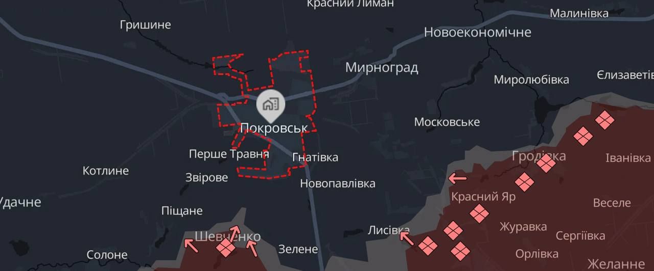 Ситуация под Покровском. Карта: DeepState Ситуация под Покровском. Карта: DeepState