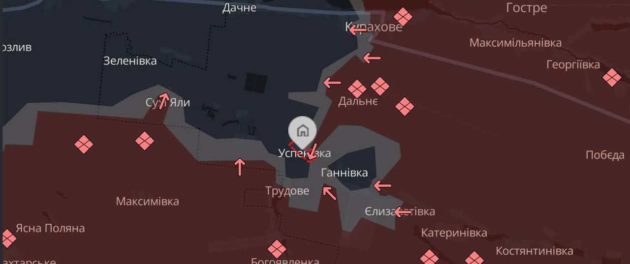 Ситуация возле Успеновки на Кураховском направлении Ситуация возле Успеновки на Кураховском направлении