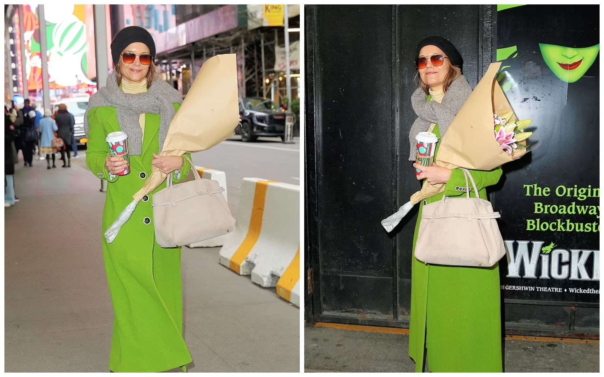 Она несла массивный букет цветов. Фото: Getty Images Она несла массивный букет цветов. Фото: Getty Images