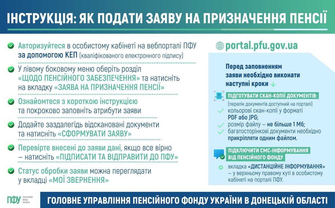 Швидко і зручно подати заяву на призначення пенсії можна через особистий кабінет на порталі електронних послуг ПФУ
