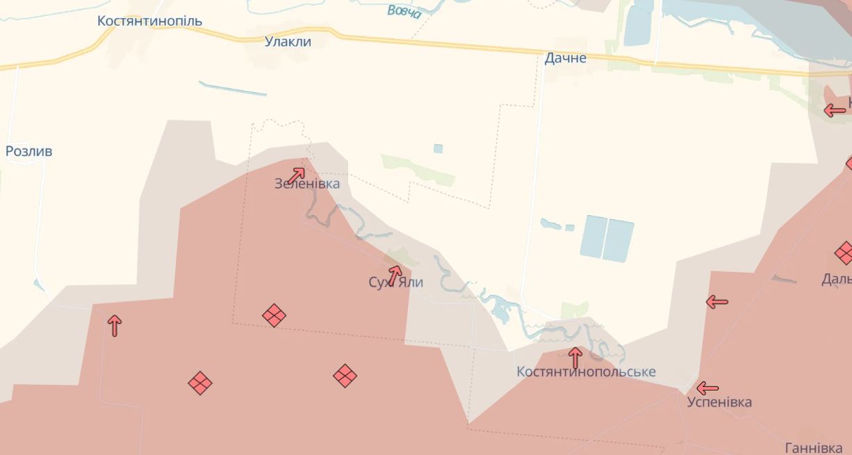Сухі Яли та Зеленівка на карті Сухі Яли та Зеленівка на карті