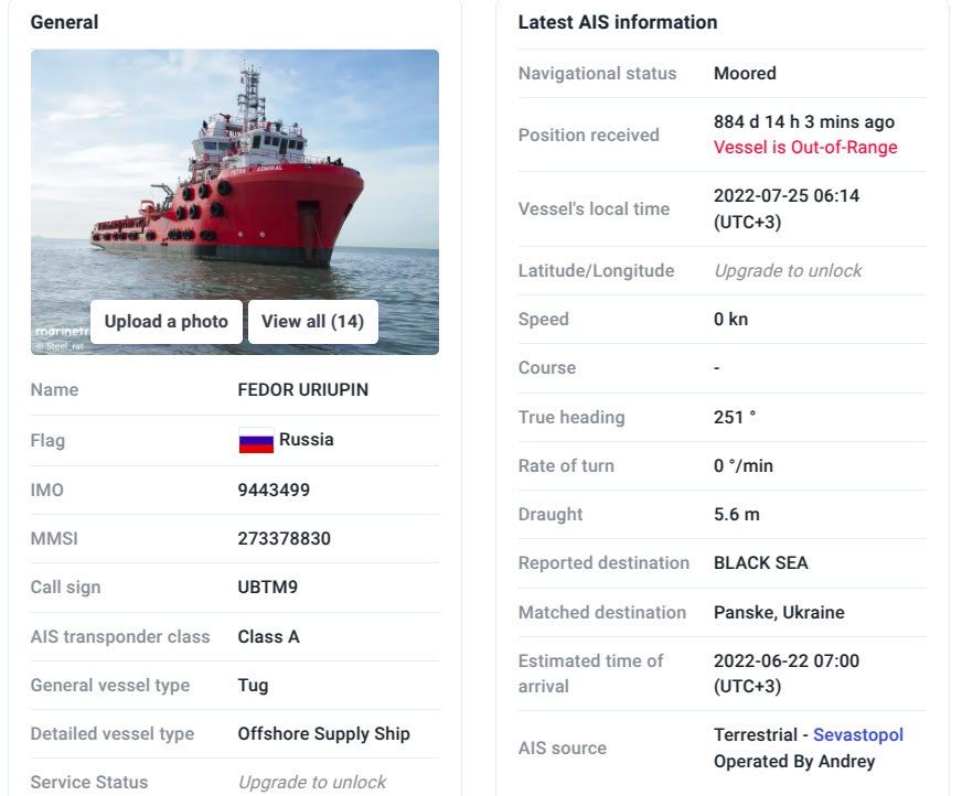 Дані про корабель Дані про корабель