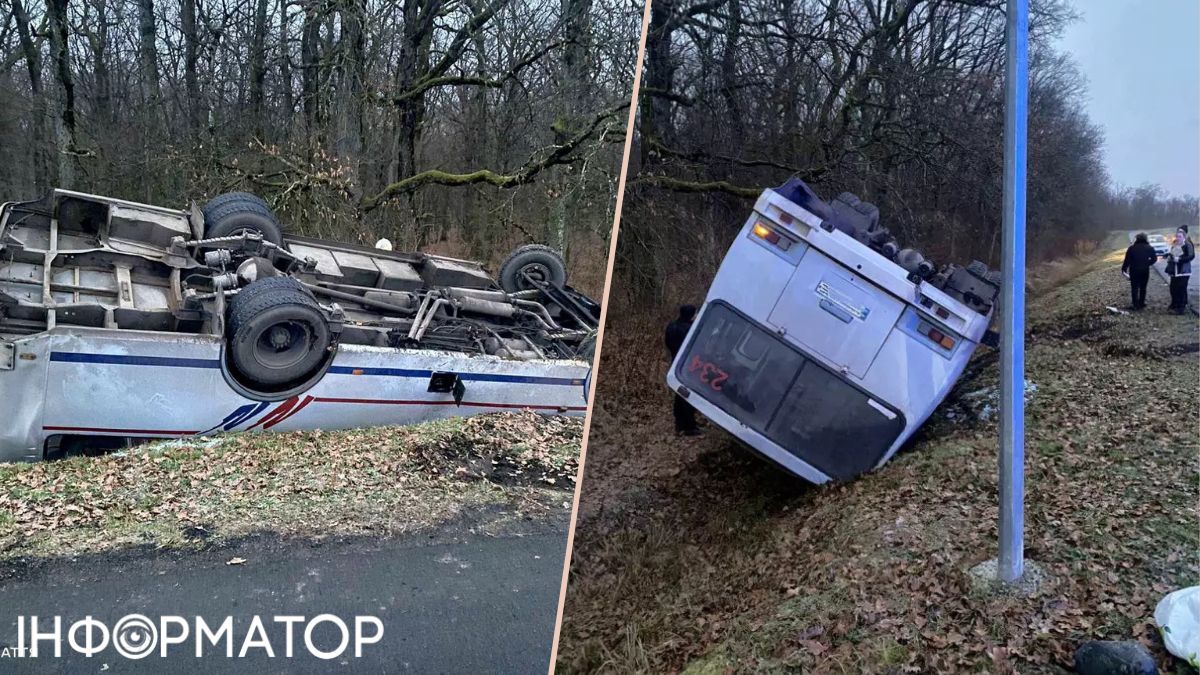 ДТП на Закарпатті: автобус з 25 пасажирами на швидкості злетів у кювет і перекинувся 1