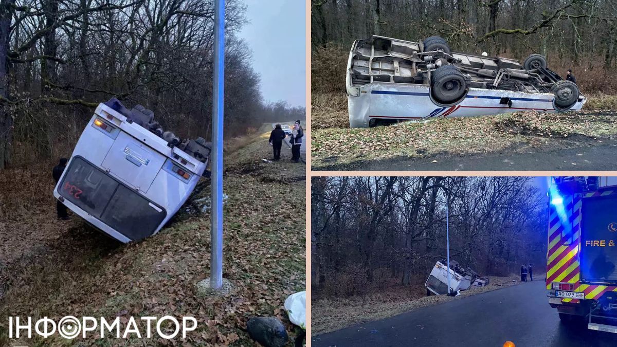 На Закарпатті автобус з 25 пасажирами на швидкості злетів у кювет