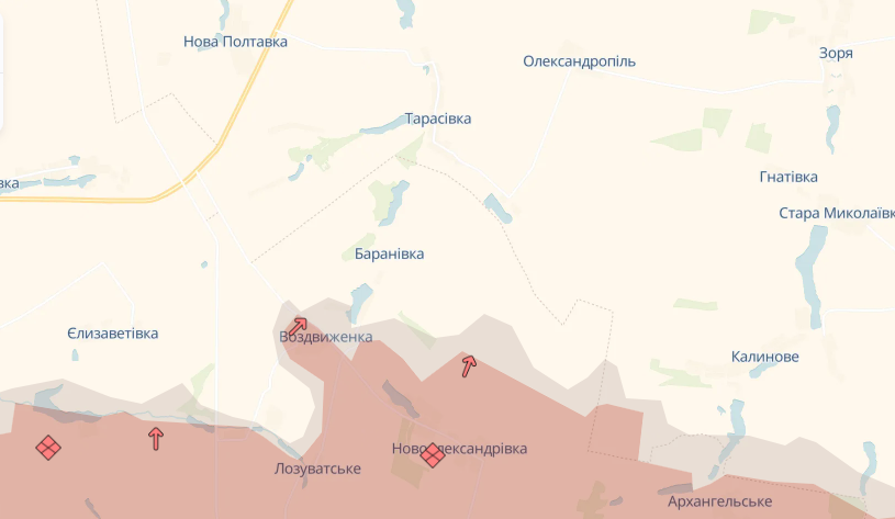 Росіяни просуваються біля Воздвиженки - Deepstatemap