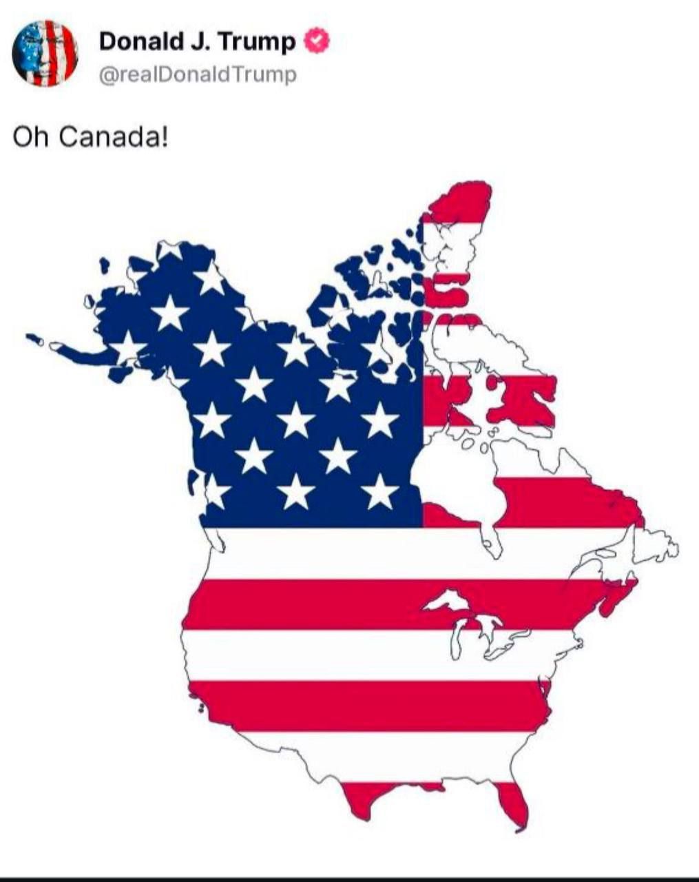Трамп зробив Канаду 51-м штатом на мапі США