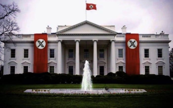 Белый дом в совершенно ином виде после зигования Маска