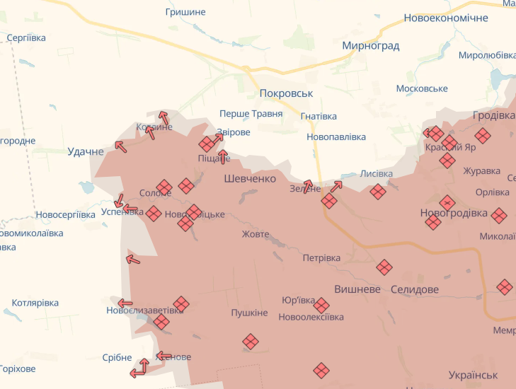 РФ просунулась біля Удачного