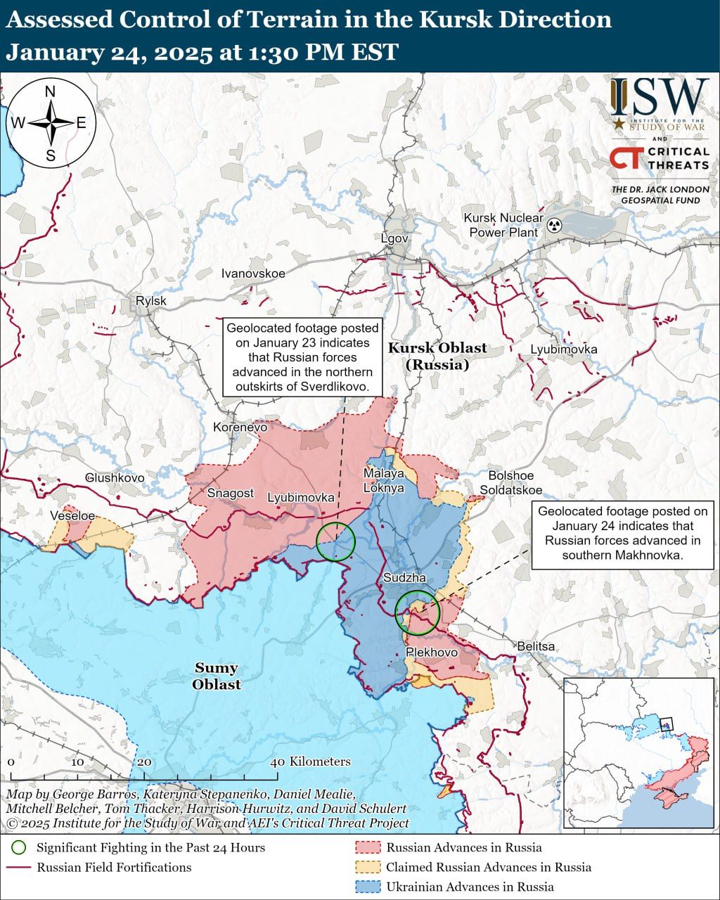Россияне прорвались вперед на шести направлениях, а у ВСУ есть успехи под Торецком - карты ISW 1